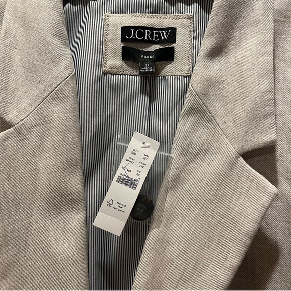 NWT J. Crew Flax Tan Parke Plus Size Blazer Linen Office wear Casual Minimalist - Picture 5 of 7